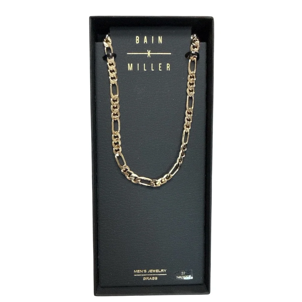 Bain x Miller Men's Brass Figaro Chain Necklace – 22